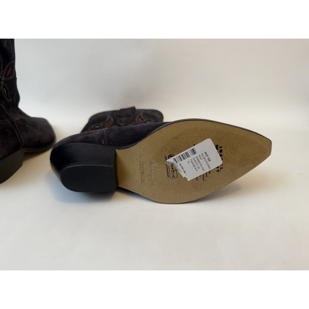Isabel Marant Duerto Western Embroidered Suede Gray Boots FR 36 US 5-6 NEW $1295 - Picture 9 of 10